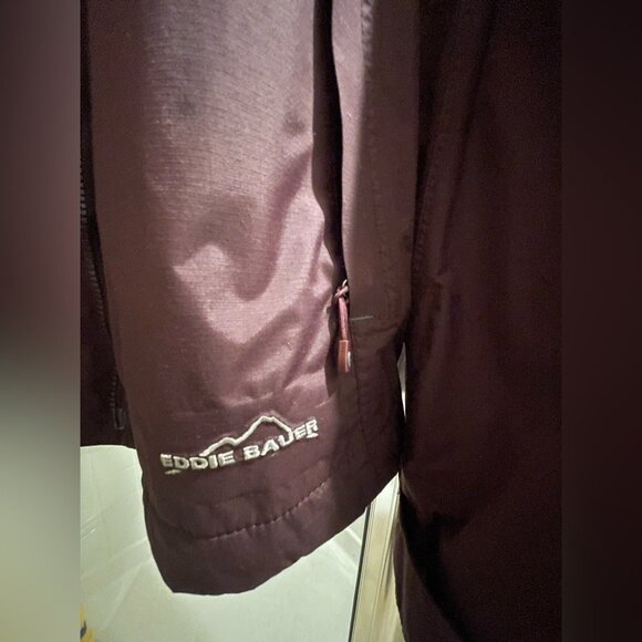 Eddie Bauer Jacket - Burgundy - L - Longsleeve Y2K Officewear Windbreaker Jacket - Picture 7 of 8